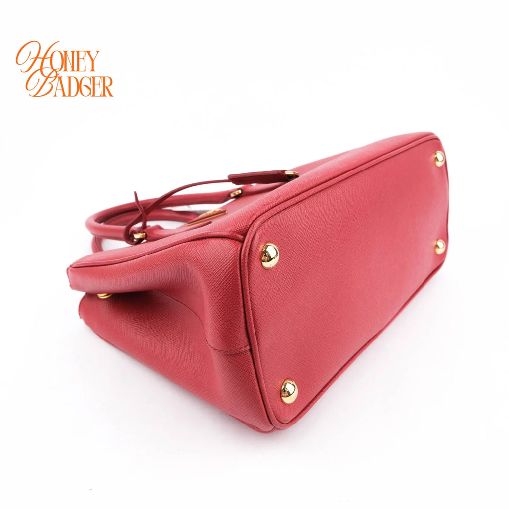 Prada Saffiano Lux Leather 2Way Handbag Red Rank A