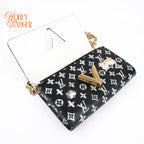 Louis Vuitton Twist Chain Wallet Catogram Monogram Black Rank A