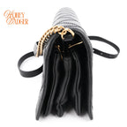 Saint Laurent Becky Matelassé Leather Shoulder Bag Black Gold Hardware Rank A