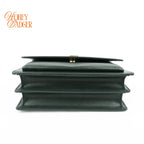 Saint Laurent Sunset Medium Calfskin Leather Dark Green Gold Hardware Rank A