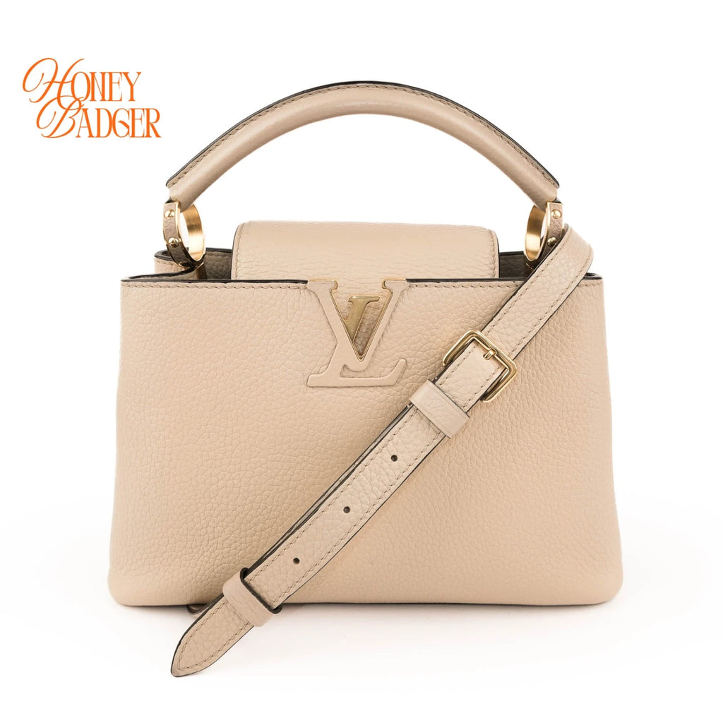 Louis Vuitton Capucines BB Beige Taurillon Leather Gold Hardware 2WAY Bag