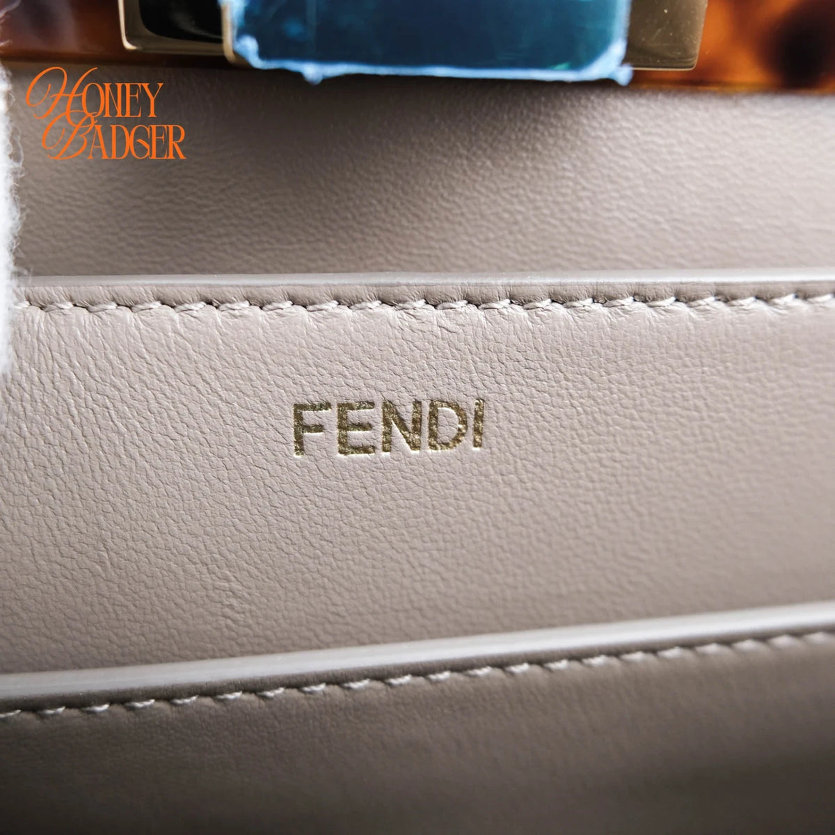 Fendi Peekaboo ISeeU Medium Calfskin Dove Grey Gold Hardware Rank A