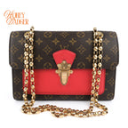 Louis Vuitton Victoire Monogram Cerise Red Chain Shoulder Bag Rank A