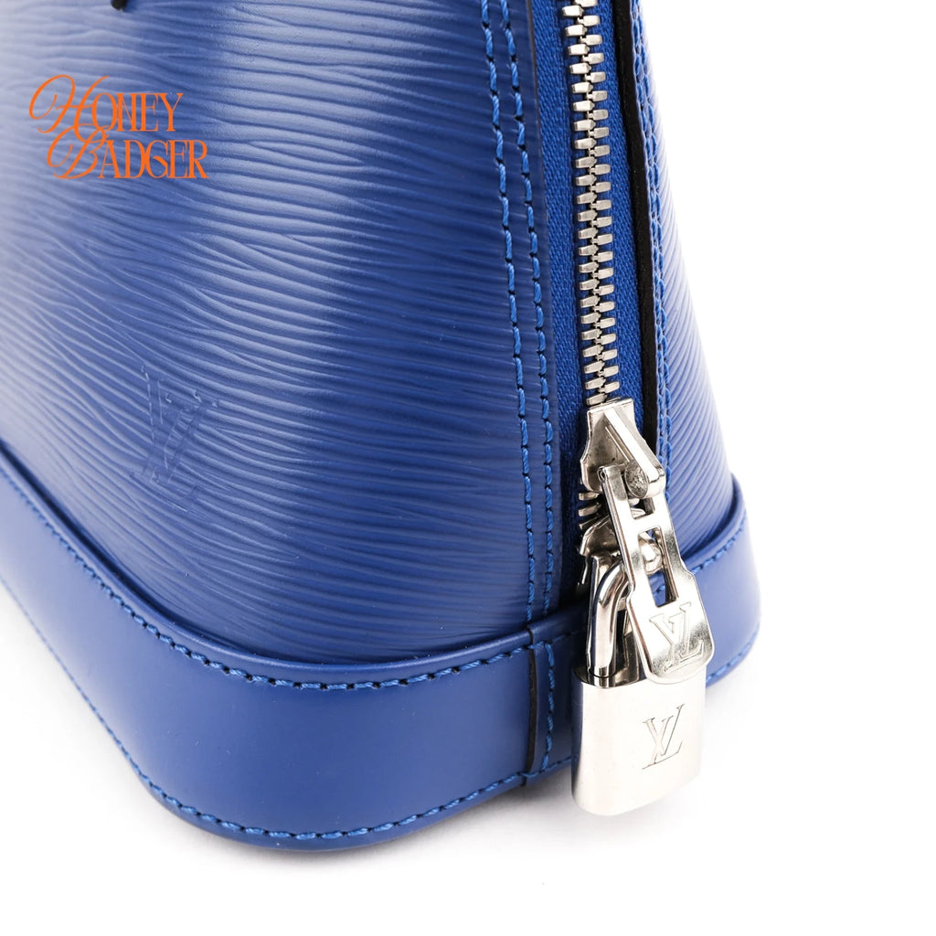 Louis Vuitton Alma BB Epi Leather Indigo Blue Silver Hardware Rank A