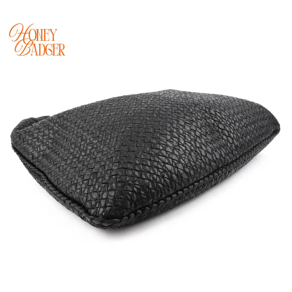 Bottega Veneta Maxi Veneta Hobo Intrecciato Nappa Leather Black Rank AB