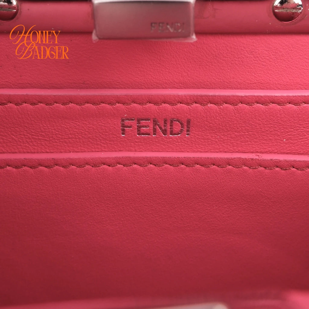 Fendi Peekaboo ISeeU Petite Smooth Leather Pink Silver Hardware Rank AB