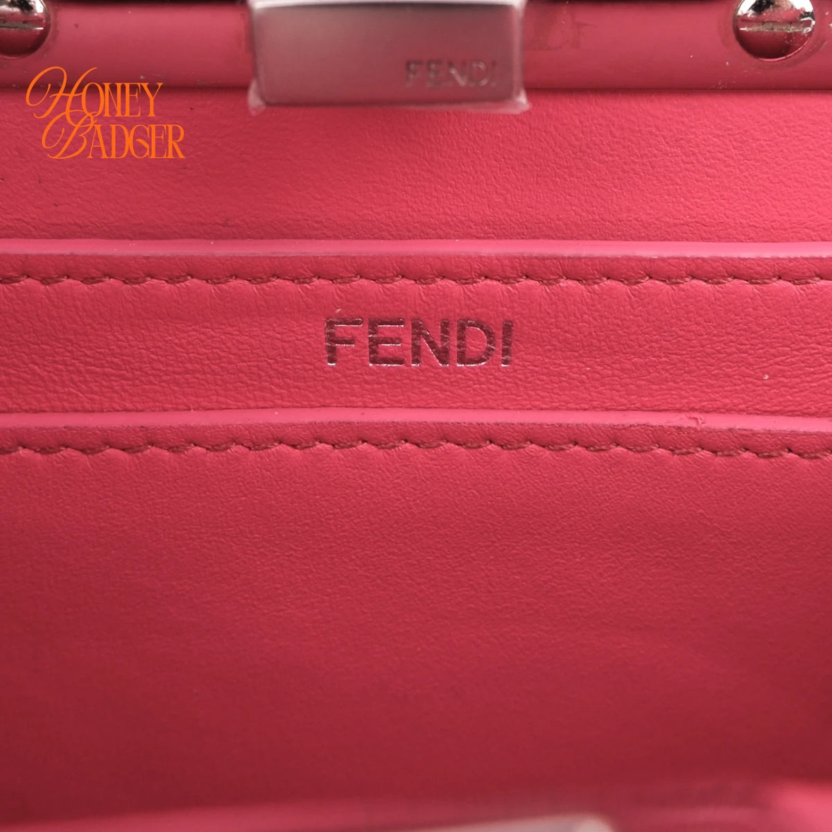 Fendi Peekaboo ISeeU Petite Smooth Leather Pink Silver Hardware Rank AB