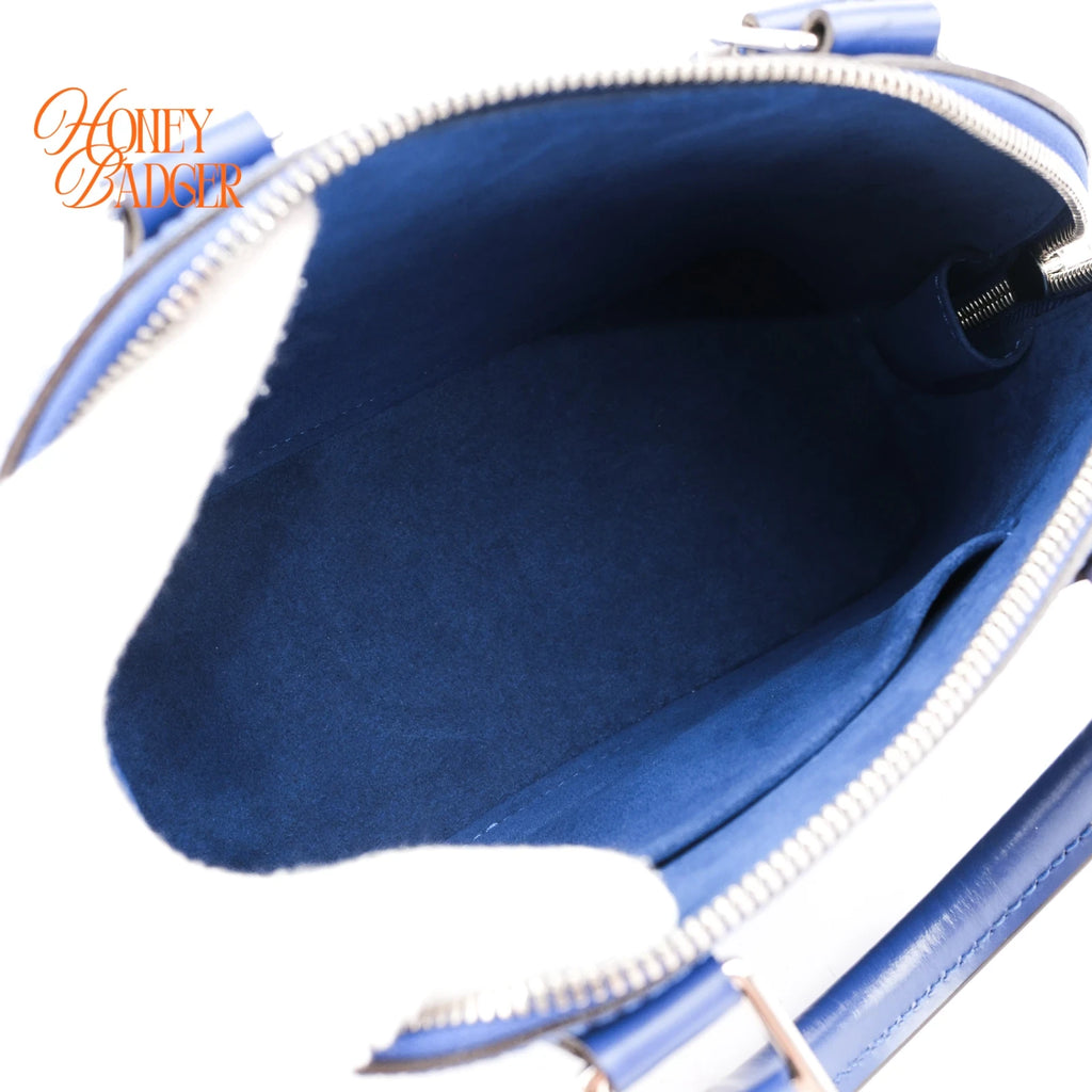 Louis Vuitton Alma BB Epi Leather Indigo Blue Silver Hardware Rank A