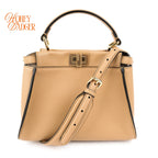Fendi Peekaboo ISeeU Petite Nappa Leather Miele Gold Hardware Rank A