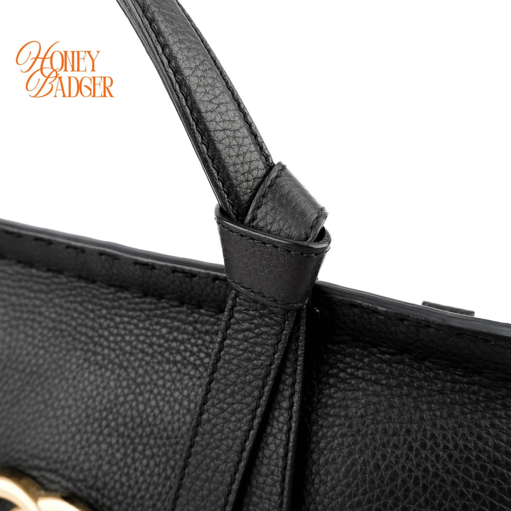 Gucci GG Marmont Top Handle Leather Black Rank A