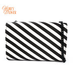Saint Laurent Kate Small Striped Fabric Black/White Rank A
