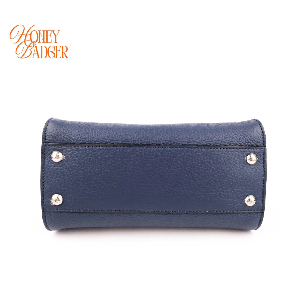 Fendi Peekaboo Mini Selleria Grained Leather Blue Rank A
