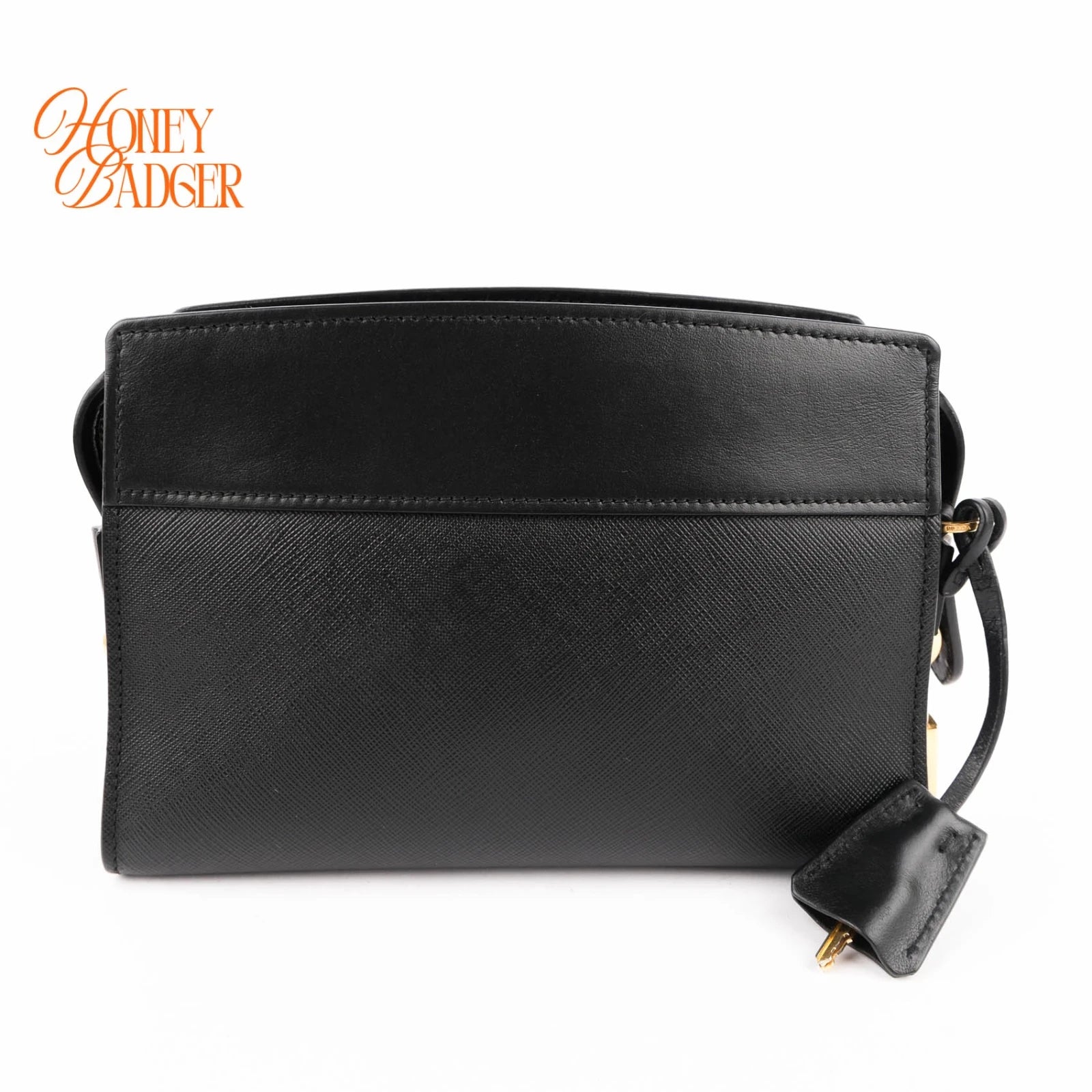 Prada Saffiano Camera Bag in black leather, Grade A condition.