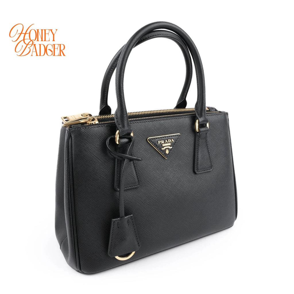 Prada Galleria Small Saffiano Leather 2WAY Bag Black Nero