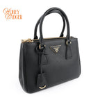 Prada Galleria Small Saffiano Leather 2WAY Bag Black Nero