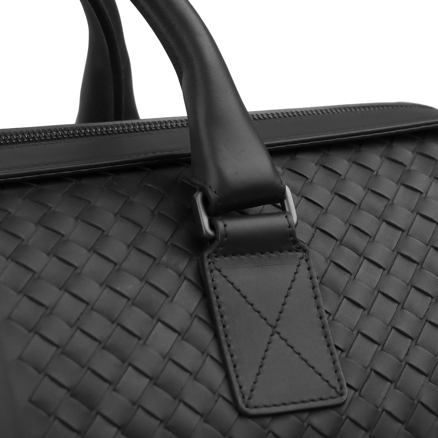 UNUSED ITEM | Bottega Veneta Intrecciato Leather Boston Travel Bag Black