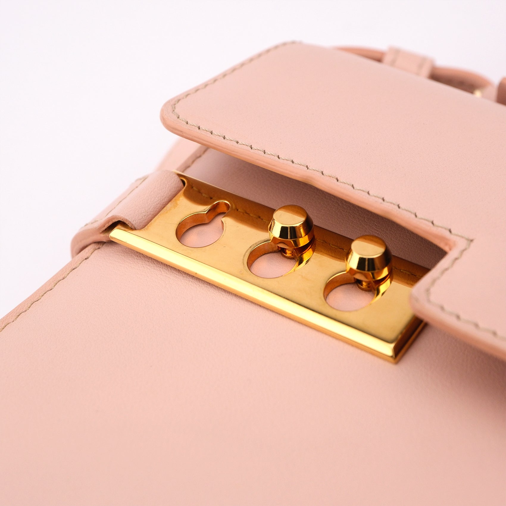 Delvaux Tempete MM Leather 2 Way Handbag Pink Mirror Included