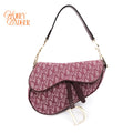 Dior Saddle Bag Trotter Jacquard Canvas Red/Bordeaux Rank AB