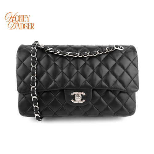Chanel Classic Flap Medium Black Lambskin Rank A