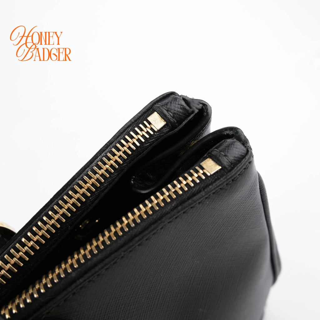 Prada Galleria Large Saffiano Leather Black Gold Hardware Rank A