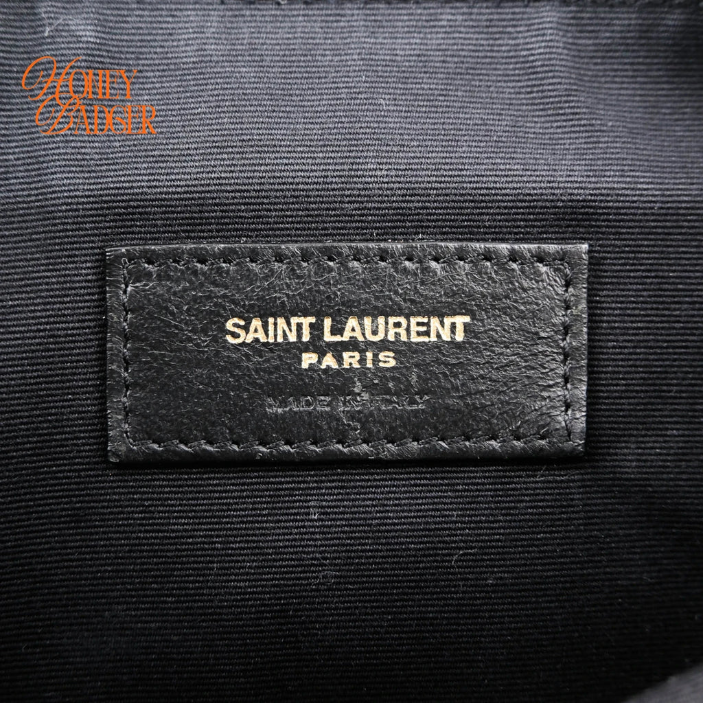 Saint Laurent Becky Matelassé Leather Shoulder Bag Black Gold Hardware Rank A