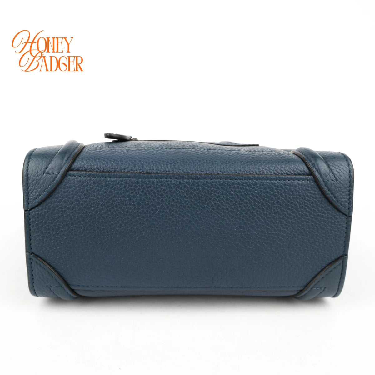 Celine Luggage Nano Grained Leather Navy Blue Rank A