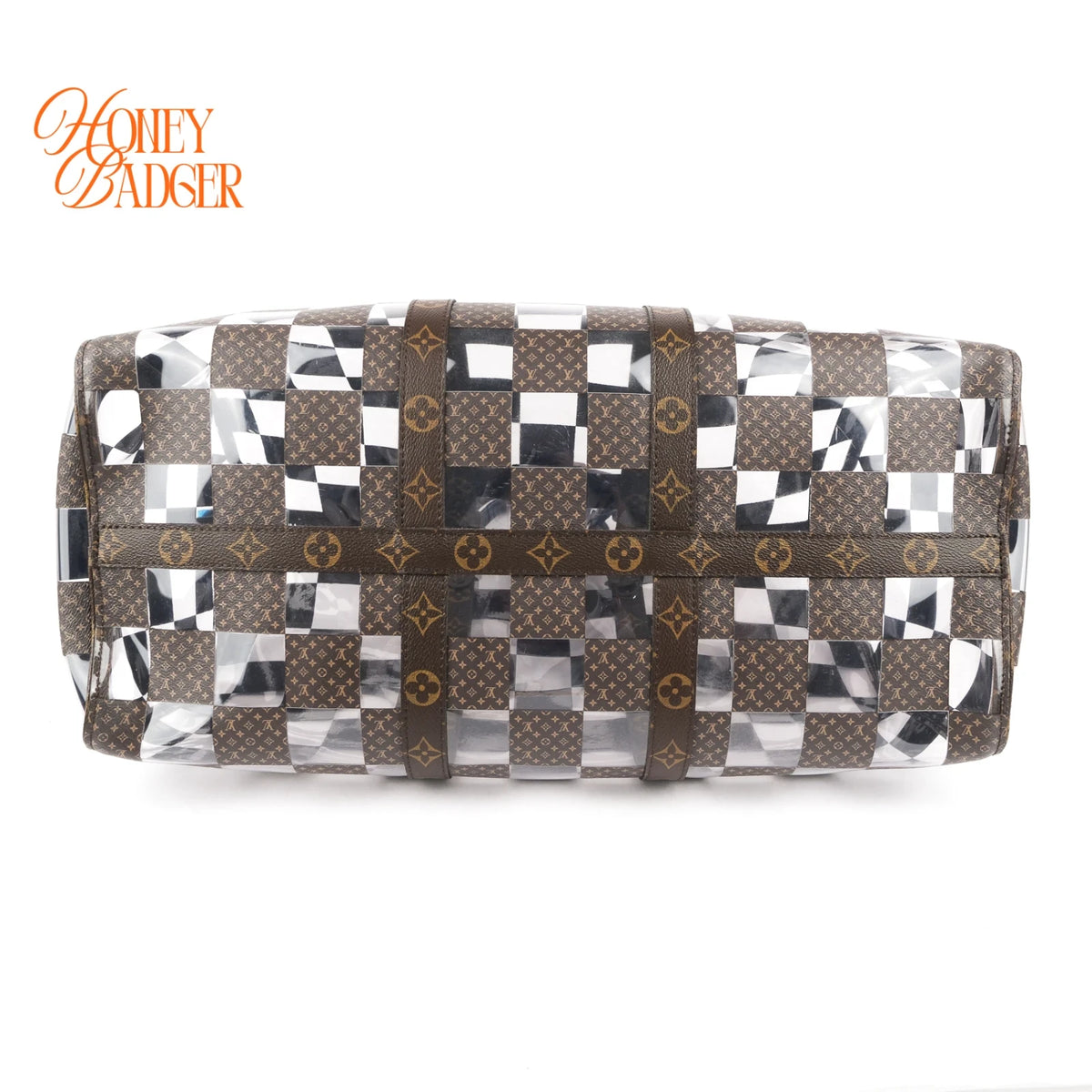 Louis Vuitton Keepall Bandoulière 50 Monogram Chess Brown/Clear Rank A
