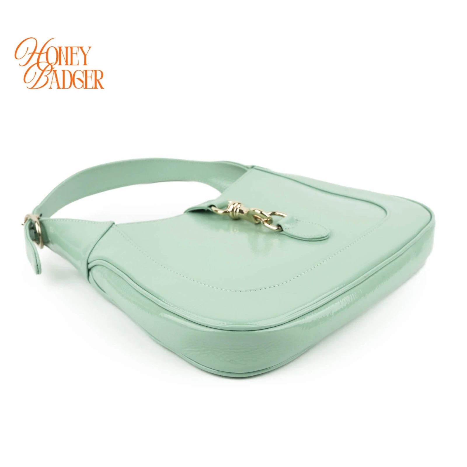 Gucci Jackie 1961 Medium Patent Leather Mint Green Rank A