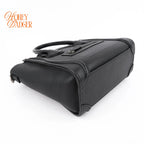 Celine Luggage Nano Drummed Calfskin Leather Black Silver Hardware Rank A