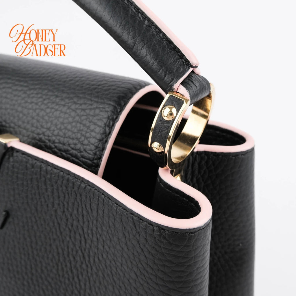Louis Vuitton Capucines BB Taurillon Leather Black Pink Trim Rank A