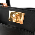Louis Vuitton On My Side MM Calfskin Black Monogram Tufting Gold Hardware Rank AB