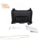 Dior J'Adior Mini Ultra-Matte Calfskin Chain Shoulder Bag All Black Rank A