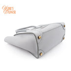 Celine Luggage Micro Drummed Calfskin Blue Grey Gold Hardware Rank A