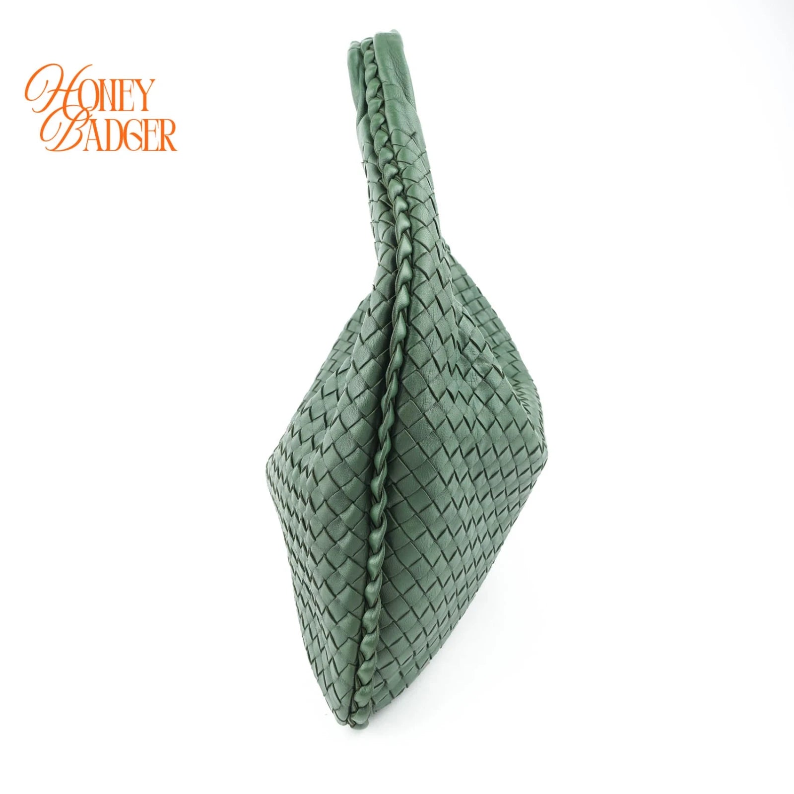 Bottega Veneta Veneta Hobo Intrecciato Leather Green Rank A