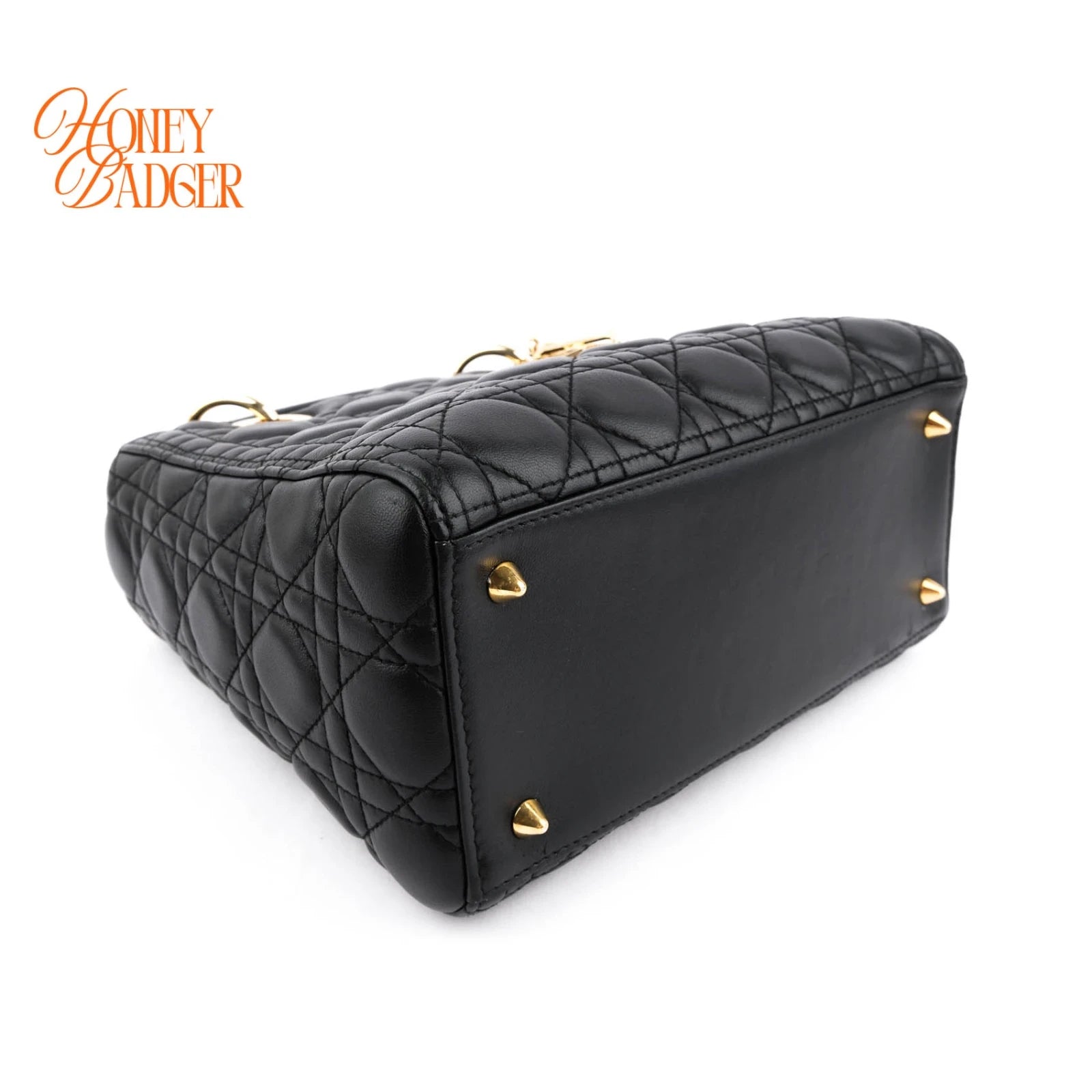 Dior Lady Dior Medium Lambskin Black Rank A