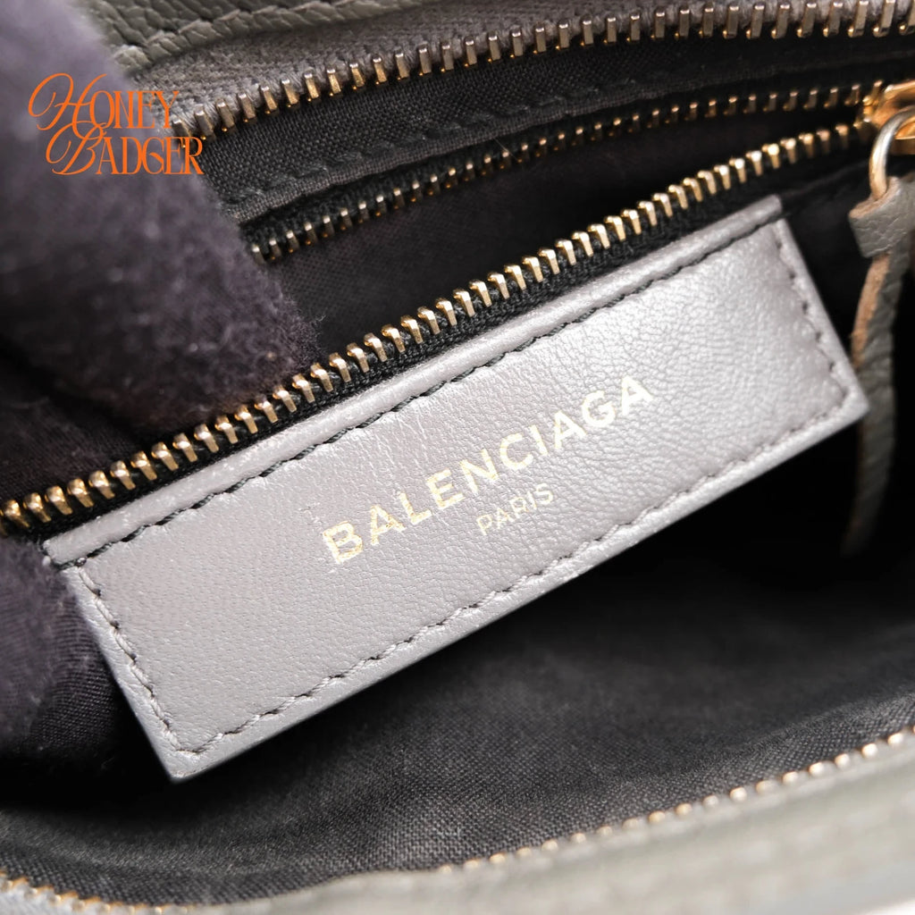 Balenciaga Giant 12 Gold Mini City Lambskin Gris Fossile Rank A