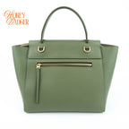 Celine Belt Bag Medium Grained Calfskin Green Gold Hardware Rank A