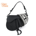 Dior Mini Saddle Bag Black Ultramatte Calfskin 2Way Handbag Shoulder Bag Rank A