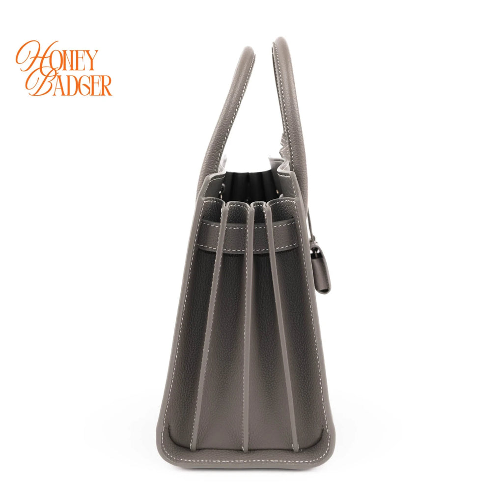 Saint Laurent Classic Baby Sac De Jour Grained Leather 2WAY Bag Grey 421863