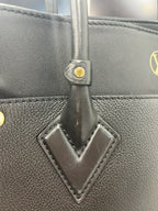 Louis Vuitton On My Side MM Calfskin Black Monogram Tufting Gold Hardware Rank AB