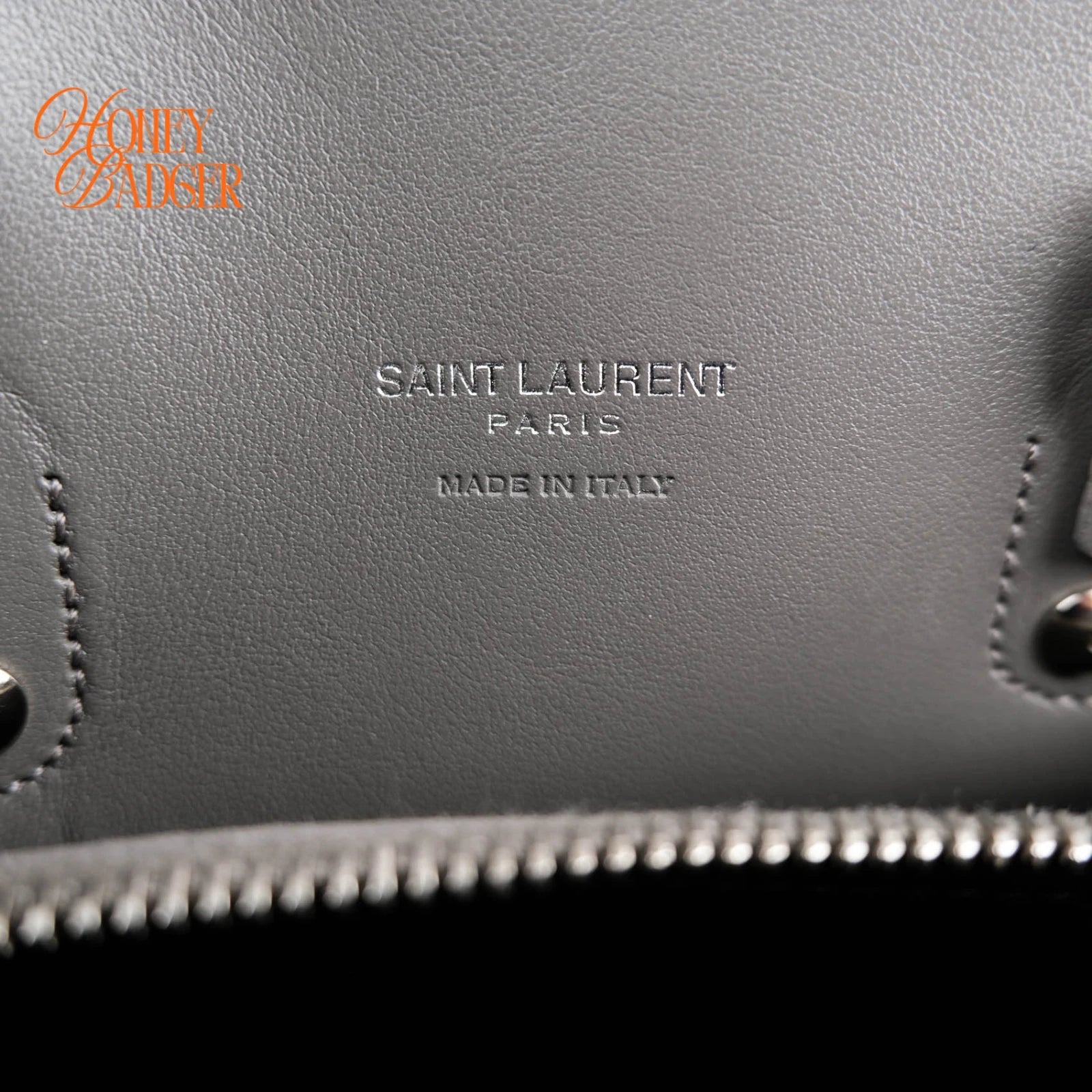 Saint Laurent Classic Baby Sac De Jour Grained Leather 2WAY Bag Grey 421863