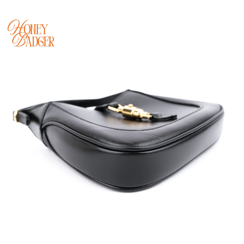 Gucci Jackie 1961 Mini Shoulder Bag Smooth Calfskin Black Gold Hardware Rank S