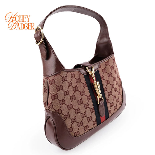 Gucci Jackie 1961 GG Canvas and Leather Burgundy Rank S