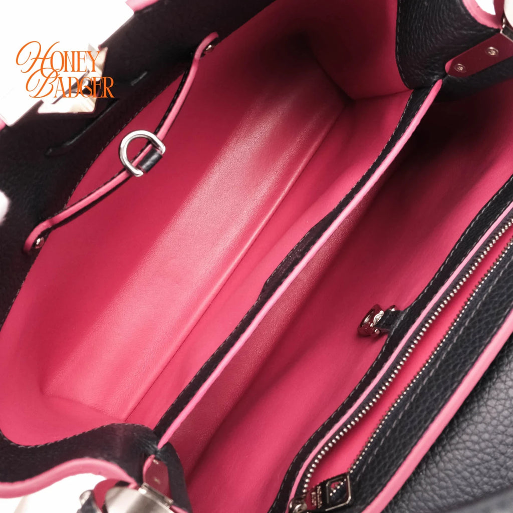 Louis Vuitton Capucines BB Taurillon Leather Navy Pink Edge Rank A