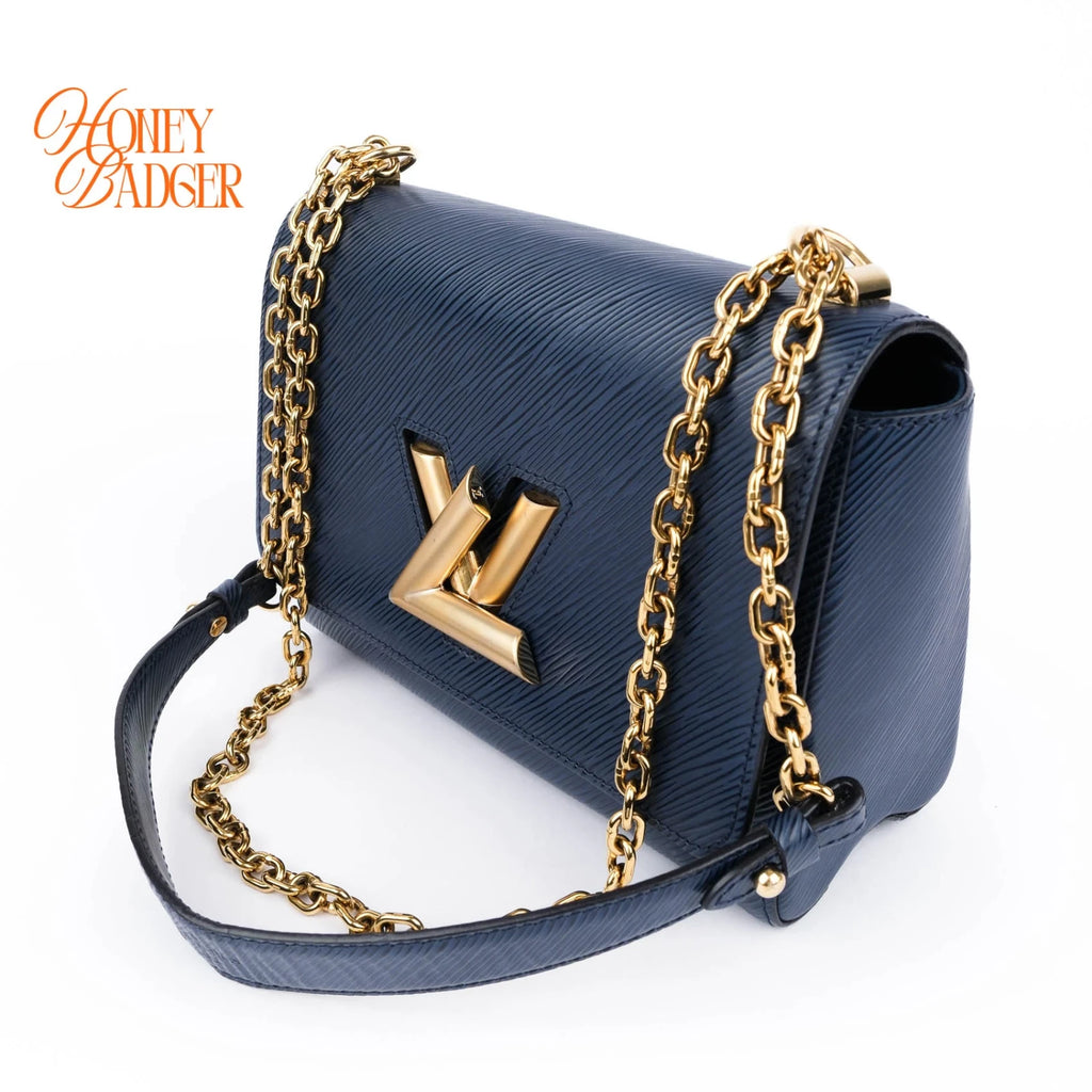 Louis Vuitton Twist MM Epi Leather Navy Gold Hardware Rank A
