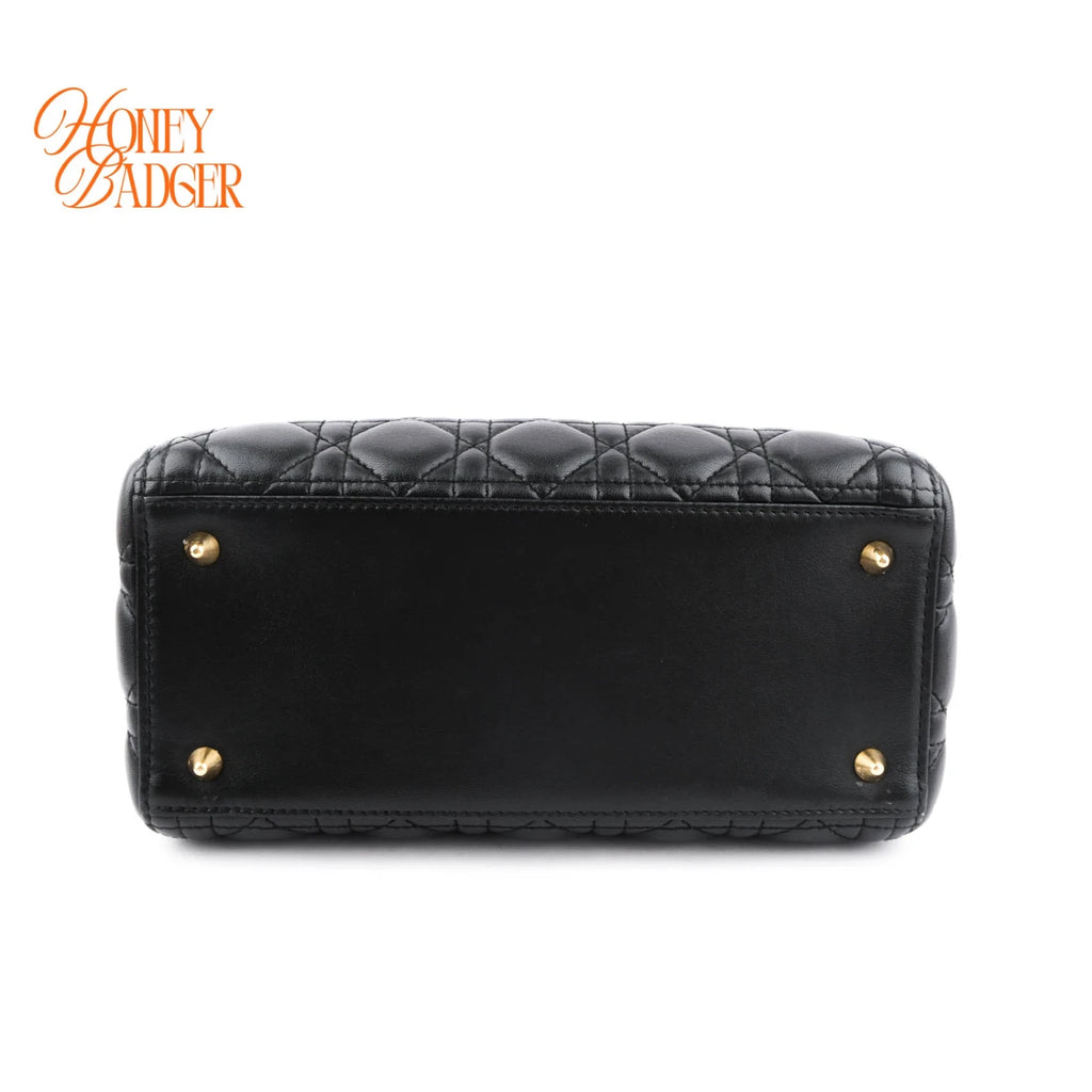 Dior Lady Dior Medium Lambskin Black Rank A