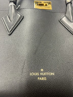 Louis Vuitton On My Side MM Calfskin Black Monogram Tufting Gold Hardware Rank AB