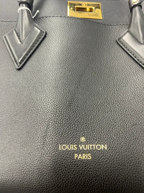 Louis Vuitton On My Side MM Calfskin Black Monogram Tufting Gold Hardware Rank AB
