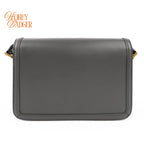 Saint Laurent Solferino Medium Satchel Bag Gray Smooth Leather Gold Hardware