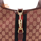 Gucci Jackie 1961 GG Canvas and Leather Burgundy Rank S